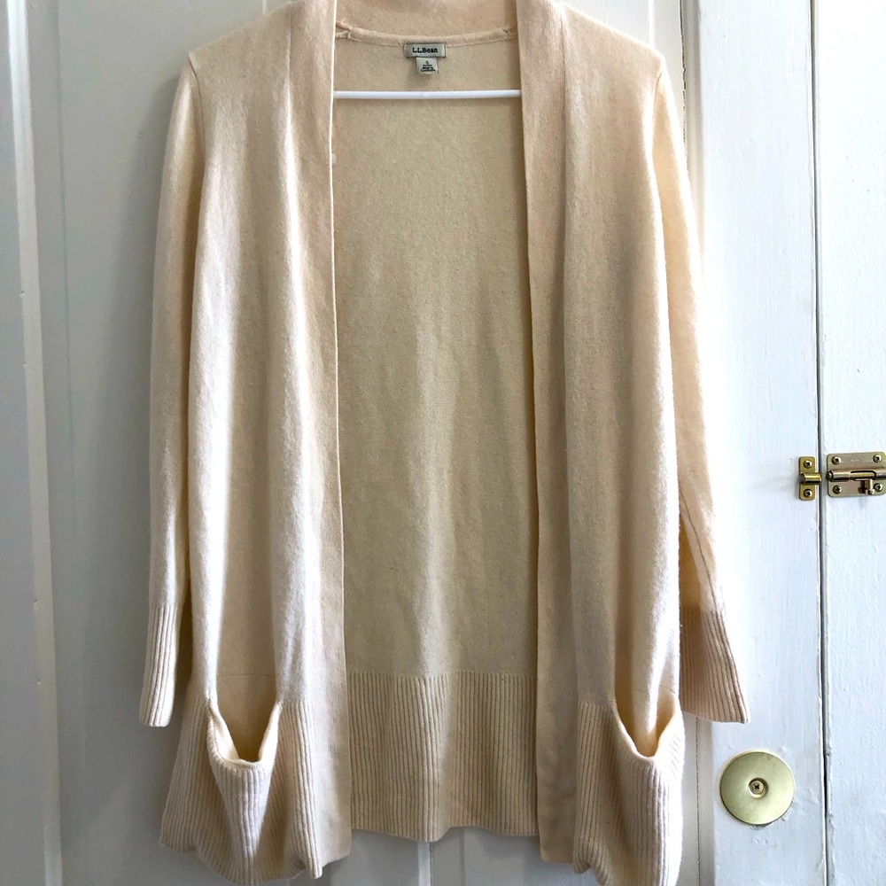 Llbean cashmere cardigan with pockets